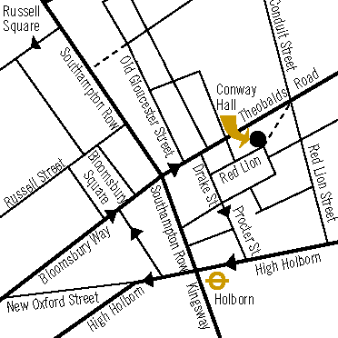 Map of area around Conway Hall